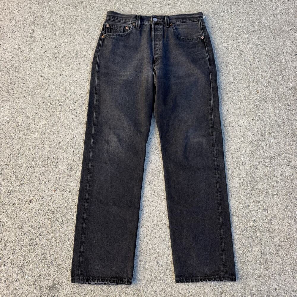 Vintage Levi’s 501 Straight Faded Black Denim 33x32 Made In USA Grunge
